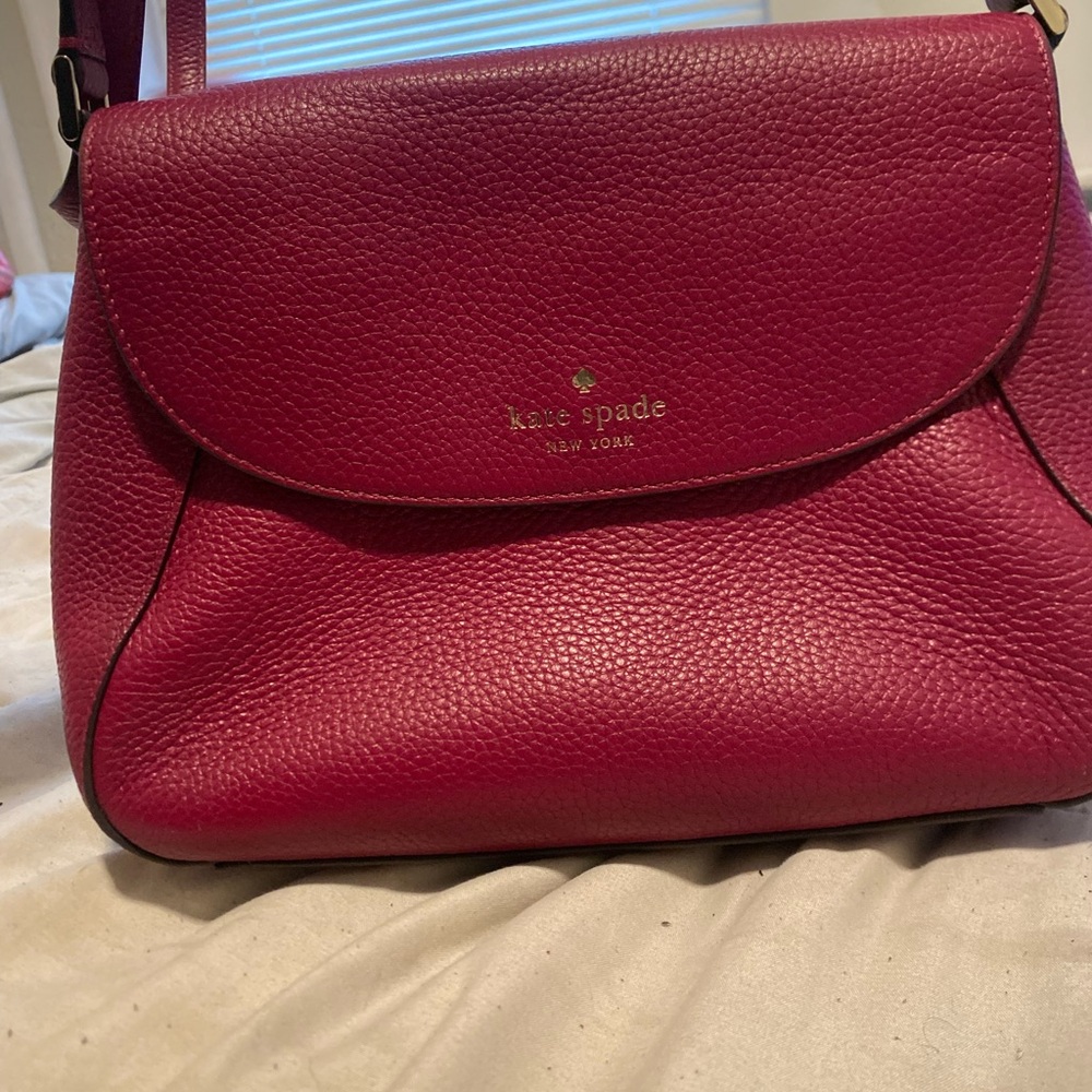 Kate Spade Raspberry Pebbled Leather Mini Crossbody - Picture 7 of 8